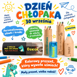 Kredki ołówkowe z imieniem 12 kolorów w tubie z...