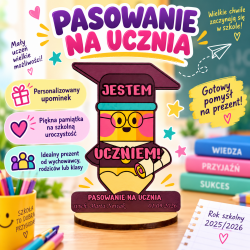 Statuetka z nadrukiem Jestem Uczniem prezent na...