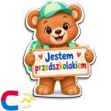 Magnes Jestem Przedszkolakiem z misiem na pasowanie przedszkolaka prezent upominek pamiątka dla dziecka do przedszkola