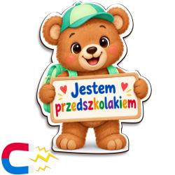Magnes Jestem Przedszkolakiem z misiem na...
