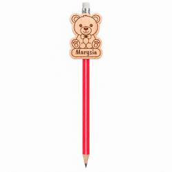 Ołówek z Imieniem i Drewnianym Misiem dla...