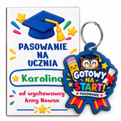 Bilecik z brelokiem na pasowanie – uczeń,...