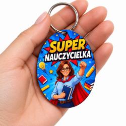 Brelok z nadrukiem Super Nauczycielka – prezent...