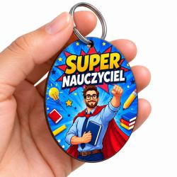 Brelok z nadrukiem Super Nauczyciel – prezent...