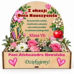 Podziękowanie flowerbox z nadrukiem na Dzień...