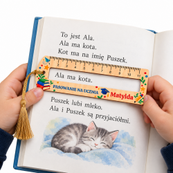 Zakładka linijka z imieniem na pasowanie na...