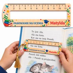 Zakładka linijka z imieniem na pasowanie na...