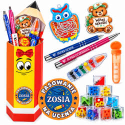 Zestaw pasowanie na ucznia z imieniem dziecka –...
