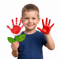 Kwiat z odciskiem dłoni DIY Dzień Rodziny...