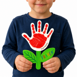 Kwiat z odciskiem dłoni DIY Dzień Rodziny...