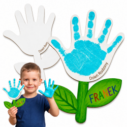 Kwiat z odciskiem dłoni DIY Dzień Rodziny...