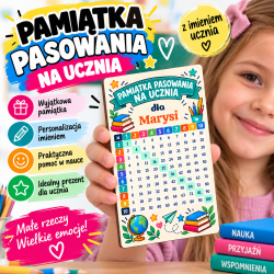 Personalizowana tabliczka mnożenia z imieniem...
