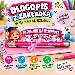 Długopis z grawerem imienia i zakładką na...