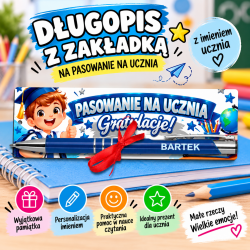 Długopis z grawerem imienia i zakładką na...