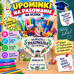 Kosz Prezentowy Puchar na Słodycze z Imieniem...
