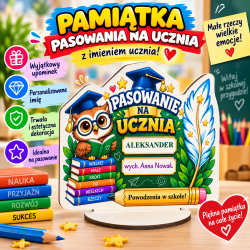 Statuetka z nadrukiem na pasowanie ucznia z...