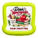 Pudełko śniadaniowe z nadrukiem dla nauczyciela – personalizowany lunch box na Dzień Nauczyciela, prezent z imieniem od uczniów