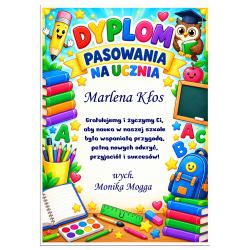 Dyplom na pasowanie na ucznia z imieniem –...