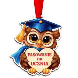 Medal na pasowanie na ucznia z sową – pamiątka...