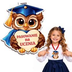 Medal na pasowanie na ucznia z sową – pamiątka...