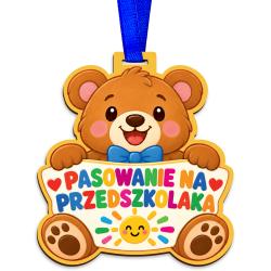 Medal na pasowanie na przedszkolaka z misiem –...
