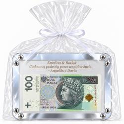 Kartka na pieniądze z grawerem i srebrnym...