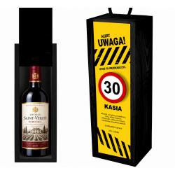 Skrzynka na wino z nadrukiem na urodziny –...