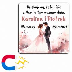 Magnes podziękowanie na ślub z nadrukiem –...