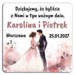 Magnes podziękowanie na ślub z nadrukiem –...