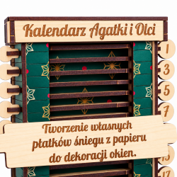 Drewniany kalendarz adwentowy z zadaniami i...