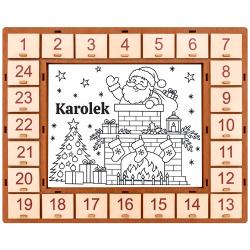 Personalizowany drewniany kalendarz adwentowy...
