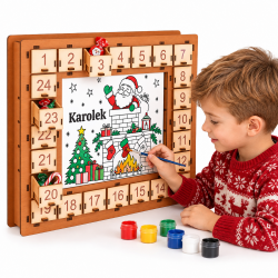 Personalizowany drewniany kalendarz adwentowy...