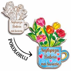 Magnes dla Babci do kolorowania – drewniany...