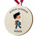 Medal z nadrukiem i imieniem Jestem Uczniem Pasowanie na Ucznia prezent dla pierwszoklasisty upominek szkolny