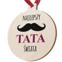 Medal dla taty na Dzień Ojca drewniany medal Najlepszy Tata Świata prezent dla taty z nadrukiem