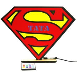 Lampka RGB Super Tata prezent LED na Dzień Ojca...