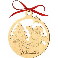 Ażurowa bombka choinkowa drewniana z imieniem...
