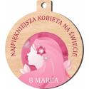 Medal z wstążką upominek na Dzień Kobiet 8 marca dla niej