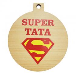 Medal Super Tata na Dzień Ojca drewniany medal...