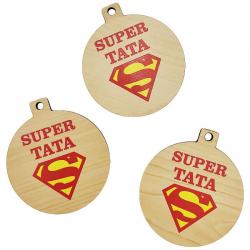 Medal Super Tata na Dzień Ojca drewniany medal...