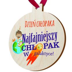 Upominek na Dzień Chłopaka drewniany medal