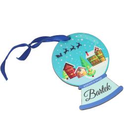 Niebieska kula śnieżna zawieszka z imieniem na...