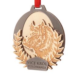 Srebrny drewniany medal łowiecki vice król...