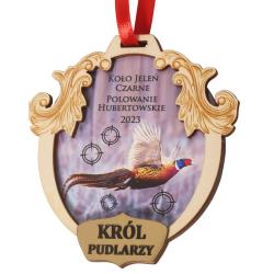Drewniany łowiecki medal myśliwski dla króla...