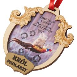 Drewniany łowiecki medal myśliwski dla króla...